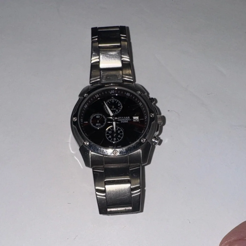 Pulsar Men's Chronograph Watch Silver Some Scratches Requires Battery